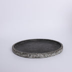 Round Stone Plate - Black Slate (Raw Base)