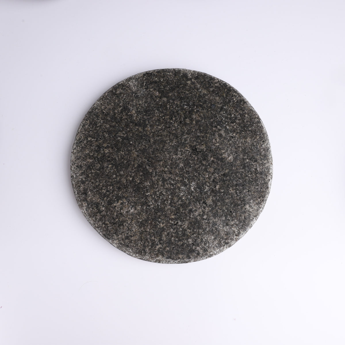 Round Stone Plate - Black Slate (Raw Base)