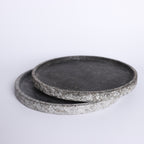 Round Stone Plate - Black Slate (Raw Base)