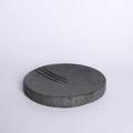 Round Stone Plate - Black Slate (Triple Line Design)