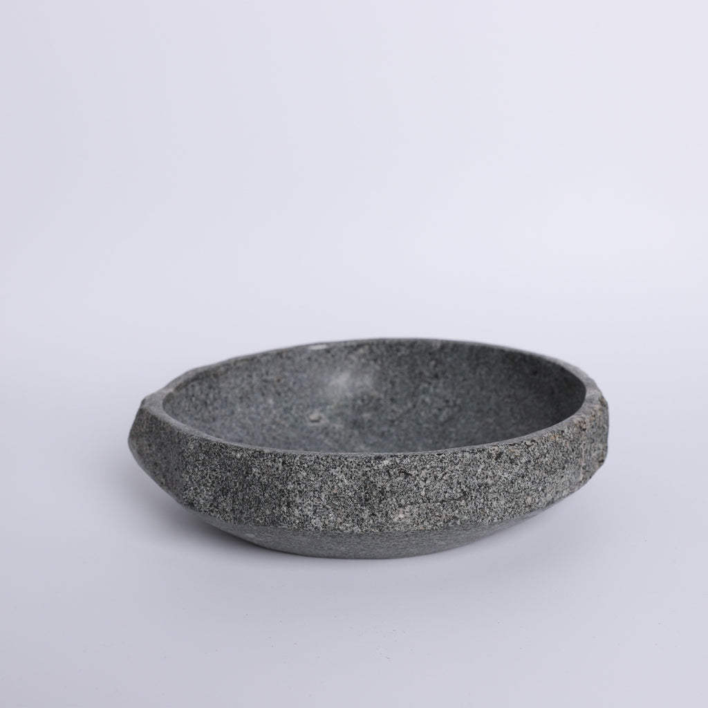 Rustic Stone Bowl - Natural Grey